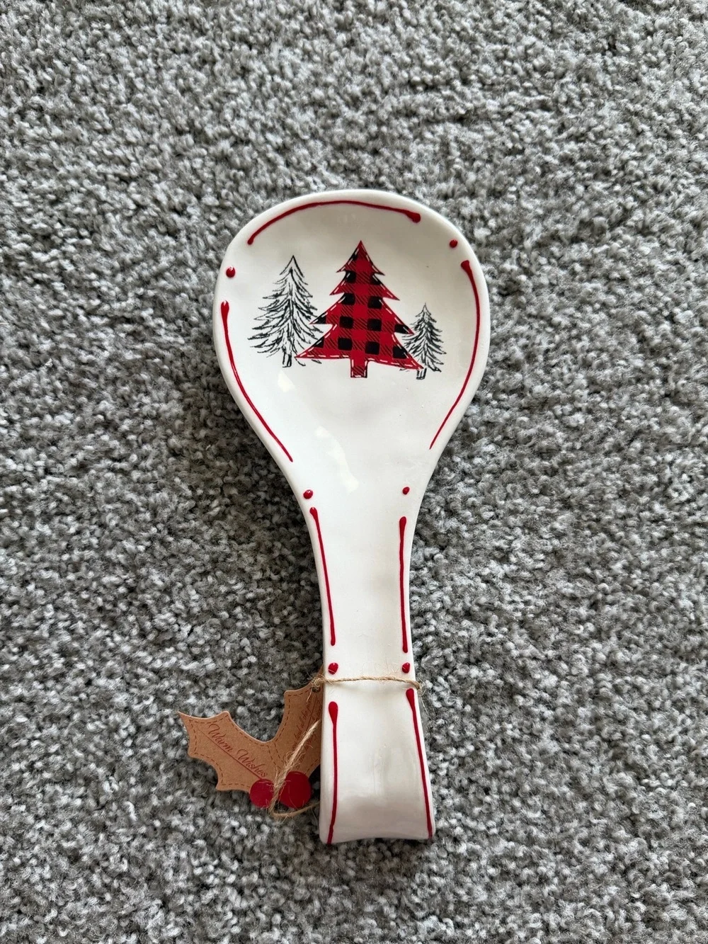 Festive Red Ceramic Spoon Rest, Bowls + Measuring Cups CHRISTMAS Holiday Bundle